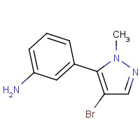 573711-38-3 3-(4-bromo-2-methylpyrazol-3-yl)aniline chemical structure