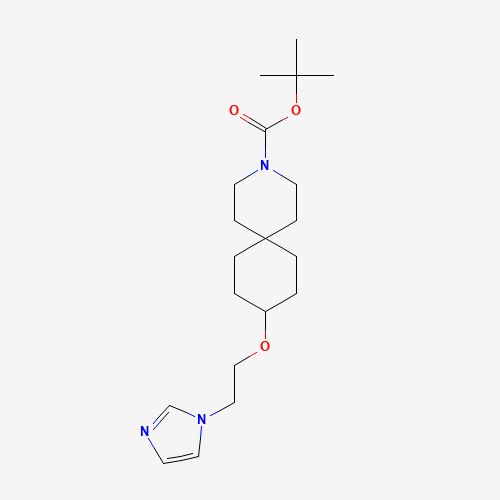 1246508-11-1 tert-butyl 9-(2-imidazol-1-ylethoxy)-3-azaspiro[5.5]undecane-3-carboxylate chemical structure