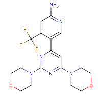 944396-07-0 5-(2,6-dimorpholin-4-ylpyrimidin-4-yl)-4-(trifluoromethyl)pyridin-2-amine chemical structure