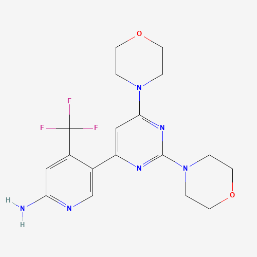 944396-07-0 5-(2,6-dimorpholin-4-ylpyrimidin-4-yl)-4-(trifluoromethyl)pyridin-2-amine chemical structure