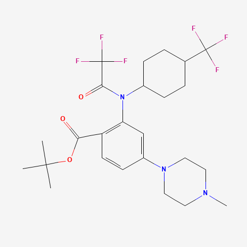 1108746-12-8 tert-butyl 4-(4-methylpiperazin-1-yl)-2-[(2,2,2-trifluoroacetyl)-[4-(trifluoromethyl)cyclohexyl]amino]benzoate chemical structure