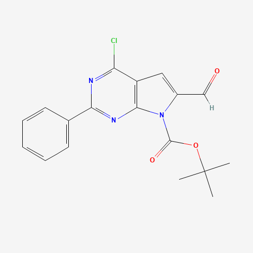 343633-07-8 tert-butyl 4-chloro-6-formyl-2-phenylpyrrolo[2,3-d]pyrimidine-7-carboxylate chemical structure