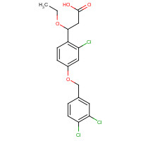 1202575-55-0 3-[2-chloro-4-[(3,4-dichlorophenyl)methoxy]phenyl]-3-ethoxypropanoic acid chemical structure