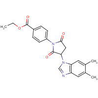 62908-94-5 ethyl 4-[3-(5,6-dimethylbenzimidazol-1-yl)-2,5-dioxopyrrolidin-1-yl]benzoate chemical structure