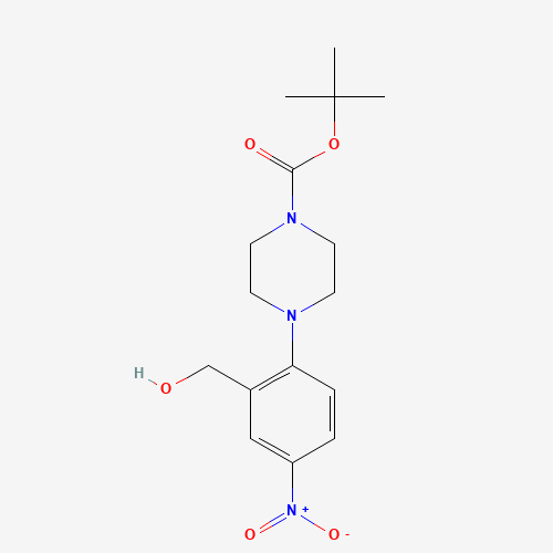 955369-05-8 tert-butyl 4-[2-(hydroxymethyl)-4-nitrophenyl]piperazine-1-carboxylate chemical structure