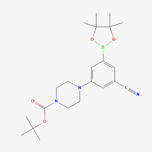 1129541-91-8 tert-butyl 4-[3-cyano-5-(4,4,5,5-tetramethyl-1,3,2-dioxaborolan-2-yl)phenyl]piperazine-1-carboxylate chemical structure