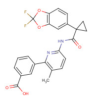 936727-05-8 3-[6-[[1-(2,2-difluoro-1,3-benzodioxol-5-yl)cyclopropanecarbonyl]amino]-3-methylpyridin-2-yl]benzoic acid chemical structure