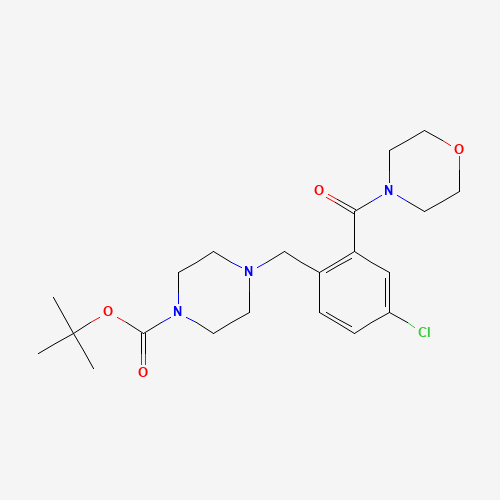 1460037-00-6 tert-butyl 4-[[4-chloro-2-(morpholine-4-carbonyl)phenyl]methyl]piperazine-1-carboxylate chemical structure