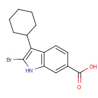 494799-76-7 2-bromo-3-cyclohexyl-1H-indole-6-carboxylic acid chemical structure