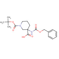 885270-27-9 1-[(2-methylpropan-2-yl)oxycarbonyl]-3-(phenylmethoxycarbonylamino)piperidine-3-carboxylic acid chemical structure