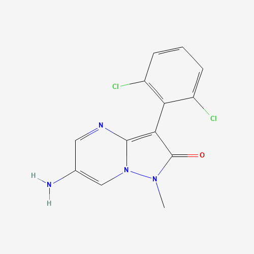 923972-93-4 6-amino-3-(2,6-dichlorophenyl)-1-methylpyrazolo[1,5-a]pyrimidin-2-one chemical structure