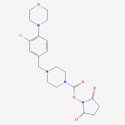 1460031-56-4 (2,5-dioxopyrrolidin-1-yl) 4-[(3-chloro-4-morpholin-4-ylphenyl)methyl]piperazine-1-carboxylate chemical structure