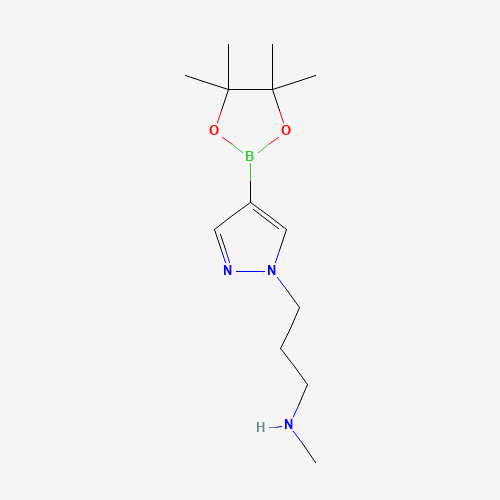 1356543-81-1 N-methyl-3-[4-(4,4,5,5-tetramethyl-1,3,2-dioxaborolan-2-yl)pyrazol-1-yl]propan-1-amine chemical structure