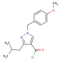 1235313-68-4 1-[(4-methoxyphenyl)methyl]-3-(2-methylpropyl)pyrazole-4-carbonyl chloride chemical structure