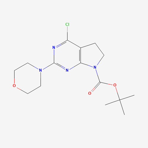 1439823-58-1 tert-butyl 4-chloro-2-morpholin-4-yl-5,6-dihydropyrrolo[2,3-d]pyrimidine-7-carboxylate chemical structure