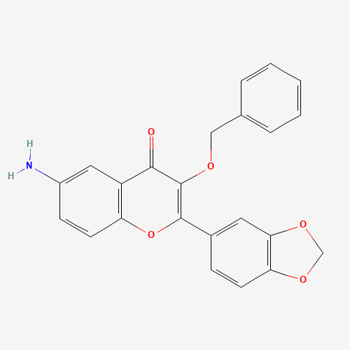 1187016-71-2 6-amino-2-(1,3-benzodioxol-5-yl)-3-phenylmethoxychromen-4-one chemical structure