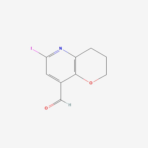 1261365-84-7 6-iodo-3,4-dihydro-2H-pyrano[3,2-b]pyridine-8-carbaldehyde chemical structure