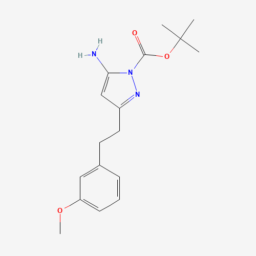 1035270-75-7 tert-butyl 5-amino-3-[2-(3-methoxyphenyl)ethyl]pyrazole-1-carboxylate chemical structure