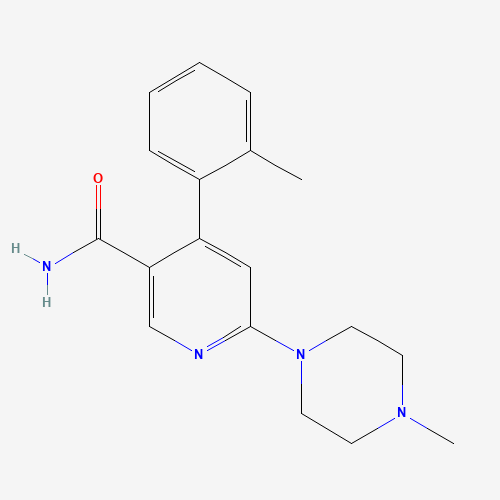 342417-01-0 4-(2-methylphenyl)-6-(4-methylpiperazin-1-yl)pyridine-3-carboxamide chemical structure