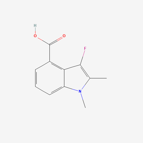 1431310-79-0 3-fluoro-1,2-dimethylindole-4-carboxylic acid chemical structure