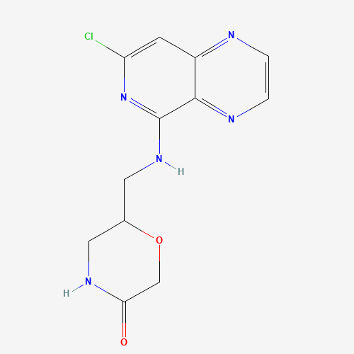 1415794-32-9 6-[[(7-chloropyrido[3,4-b]pyrazin-5-yl)amino]methyl]morpholin-3-one chemical structure