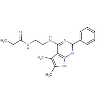 251946-32-4 N-[2-[(5,6-dimethyl-2-phenyl-7H-pyrrolo[2,3-d]pyrimidin-4-yl)amino]ethyl]propanamide chemical structure