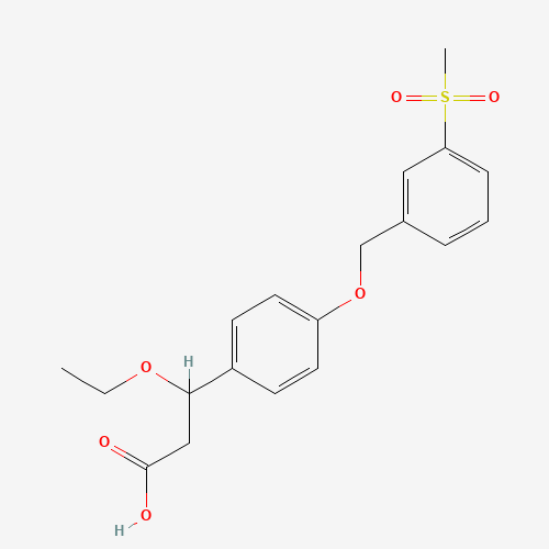 1202575-29-8 3-ethoxy-3-[4-[(3-methylsulfonylphenyl)methoxy]phenyl]propanoic acid chemical structure