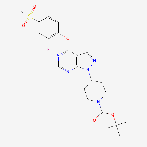 1196485-28-5 tert-butyl 4-[4-(2-fluoro-4-methylsulfonylphenoxy)pyrazolo[3,4-d]pyrimidin-1-yl]piperidine-1-carboxylate chemical structure