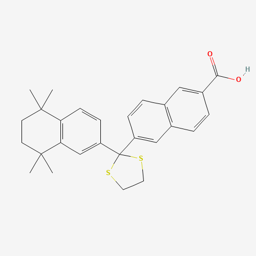 345952-44-5 6-[2-(5,5,8,8-tetramethyl-6,7-dihydronaphthalen-2-yl)-1,3-dithiolan-2-yl]naphthalene-2-carboxylic acid chemical structure