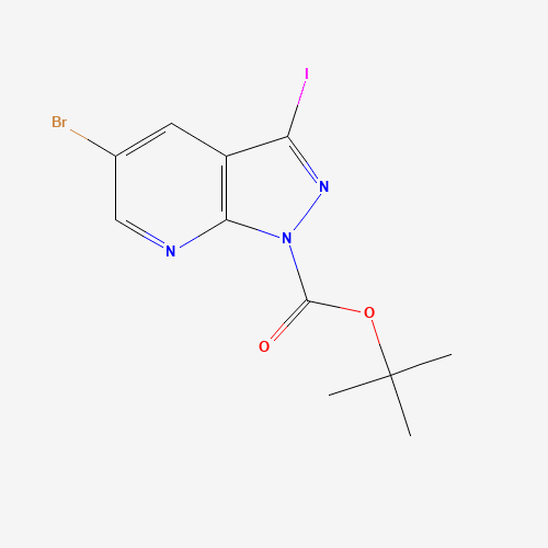 916326-31-3 tert-butyl 5-bromo-3-iodopyrazolo[3,4-b]pyridine-1-carboxylate chemical structure