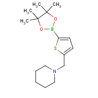 1218790-44-3 1-[[5-(4,4,5,5-tetramethyl-1,3,2-dioxaborolan-2-yl)thiophen-2-yl]methyl]piperidine chemical structure