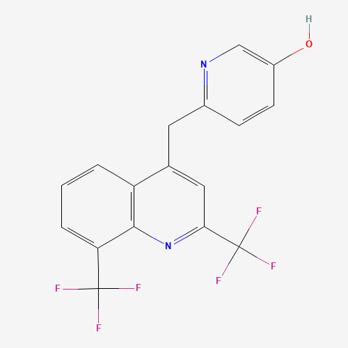 955315-33-0 6-[[2,8-bis(trifluoromethyl)quinolin-4-yl]methyl]pyridin-3-ol chemical structure