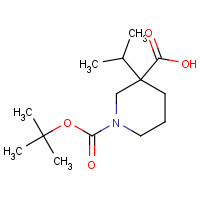 1363165-91-6 1-[(2-methylpropan-2-yl)oxycarbonyl]-3-propan-2-ylpiperidine-3-carboxylic acid chemical structure