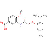649773-92-2 4-methoxy-3-[[2-(5-methyl-2-propan-2-ylphenoxy)acetyl]amino]benzoic acid chemical structure