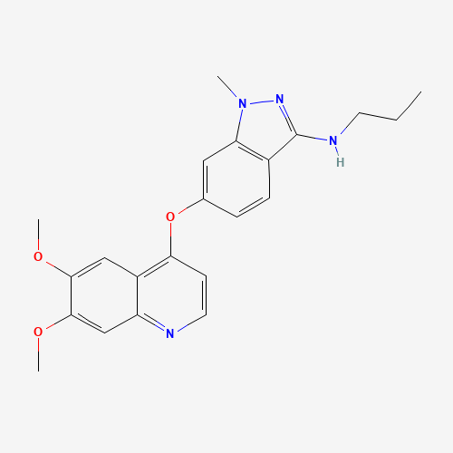 862178-78-7 6-(6,7-dimethoxyquinolin-4-yl)oxy-1-methyl-N-propylindazol-3-amine chemical structure