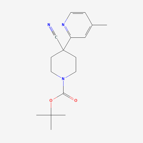 1144505-15-6 tert-butyl 4-cyano-4-(4-methylpyridin-2-yl)piperidine-1-carboxylate chemical structure