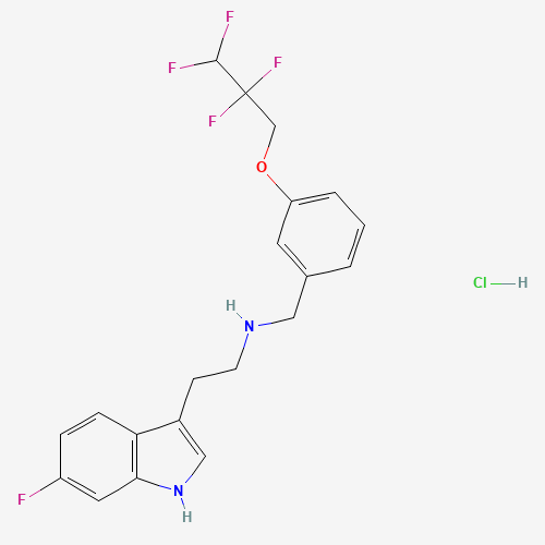 467458-02-2 2-(6-fluoro-1H-indol-3-yl)-N-[[3-(2,2,3,3-tetrafluoropropoxy)phenyl]methyl]ethanamine;hydrochloride chemical structure