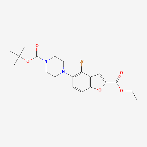 1192170-25-4 tert-butyl 4-(4-bromo-2-ethoxycarbonyl-1-benzofuran-5-yl)piperazine-1-carboxylate chemical structure