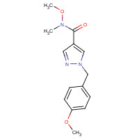 1105039-59-5 N-methoxy-1-[(4-methoxyphenyl)methyl]-N-methylpyrazole-4-carboxamide chemical structure