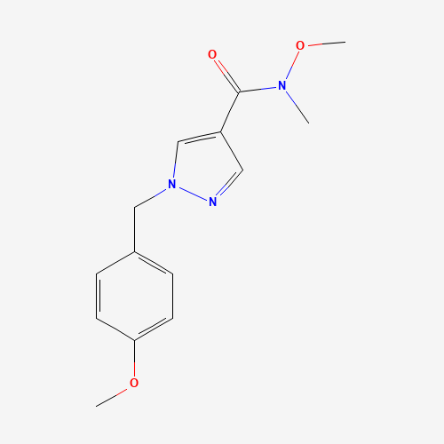 1105039-59-5 N-methoxy-1-[(4-methoxyphenyl)methyl]-N-methylpyrazole-4-carboxamide chemical structure
