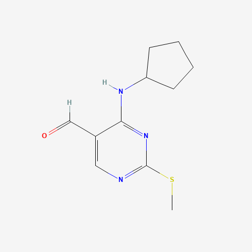 211245-64-6 4-(cyclopentylamino)-2-methylsulfanylpyrimidine-5-carbaldehyde chemical structure