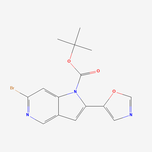 1400287-60-6 tert-butyl 6-bromo-2-(1,3-oxazol-5-yl)pyrrolo[3,2-c]pyridine-1-carboxylate chemical structure