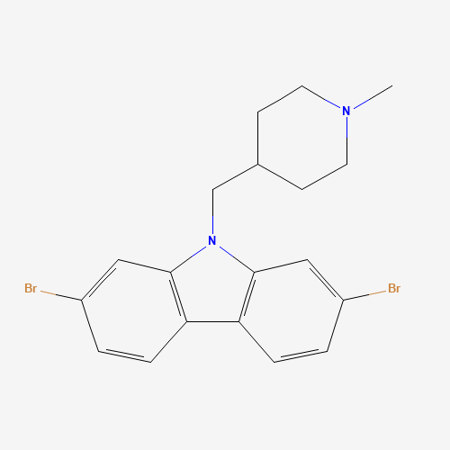 1616114-30-7 2,7-dibromo-9-[(1-methylpiperidin-4-yl)methyl]carbazole chemical structure
