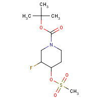 1207176-25-7 tert-butyl 3-fluoro-4-methylsulfonyloxypiperidine-1-carboxylate chemical structure