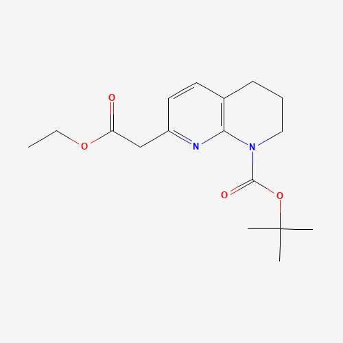 243641-38-5 tert-butyl 7-(2-ethoxy-2-oxoethyl)-3,4-dihydro-2H-1,8-naphthyridine-1-carboxylate chemical structure