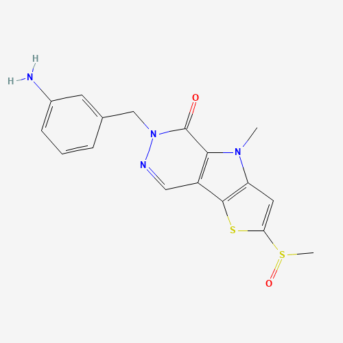 1221186-53-3 6-[(3-aminophenyl)methyl]-4-methyl-2-methylsulfinylthieno[3,4]pyrrolo[1,3-d]pyridazin-5-one chemical structure