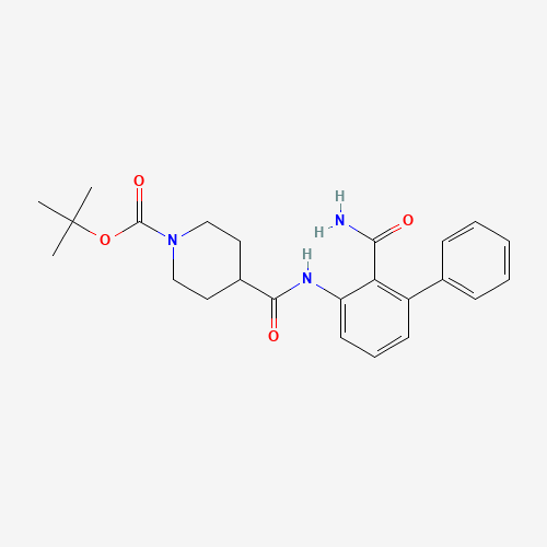 1272357-28-4 tert-butyl 4-[(2-carbamoyl-3-phenylphenyl)carbamoyl]piperidine-1-carboxylate chemical structure