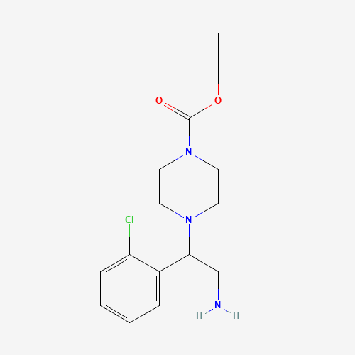 444892-49-3 tert-butyl 4-[2-amino-1-(2-chlorophenyl)ethyl]piperazine-1-carboxylate chemical structure