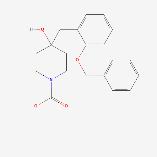 1257048-90-0 tert-butyl 4-hydroxy-4-[(2-phenylmethoxyphenyl)methyl]piperidine-1-carboxylate chemical structure