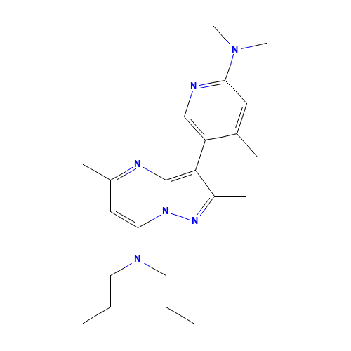 195055-03-9 3-[6-(dimethylamino)-4-methylpyridin-3-yl]-2,5-dimethyl-N,N-dipropylpyrazolo[1,5-a]pyrimidin-7-amine chemical structure